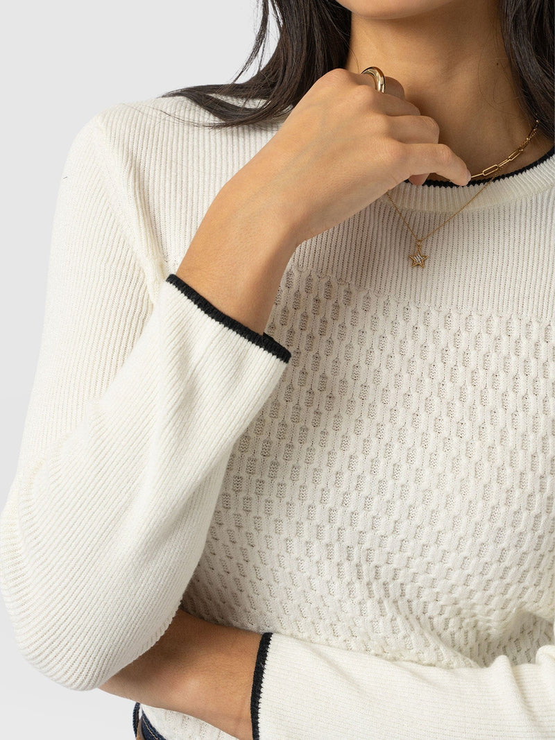 Honeycomb Rib Sweater Cream - Women's Sweaters | Saint + Sofia® US