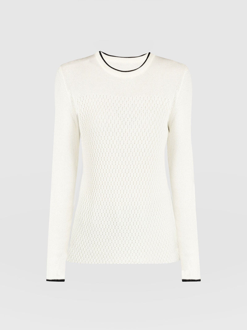 Honeycomb Rib Sweater Cream - Women's Sweaters | Saint + Sofia® US