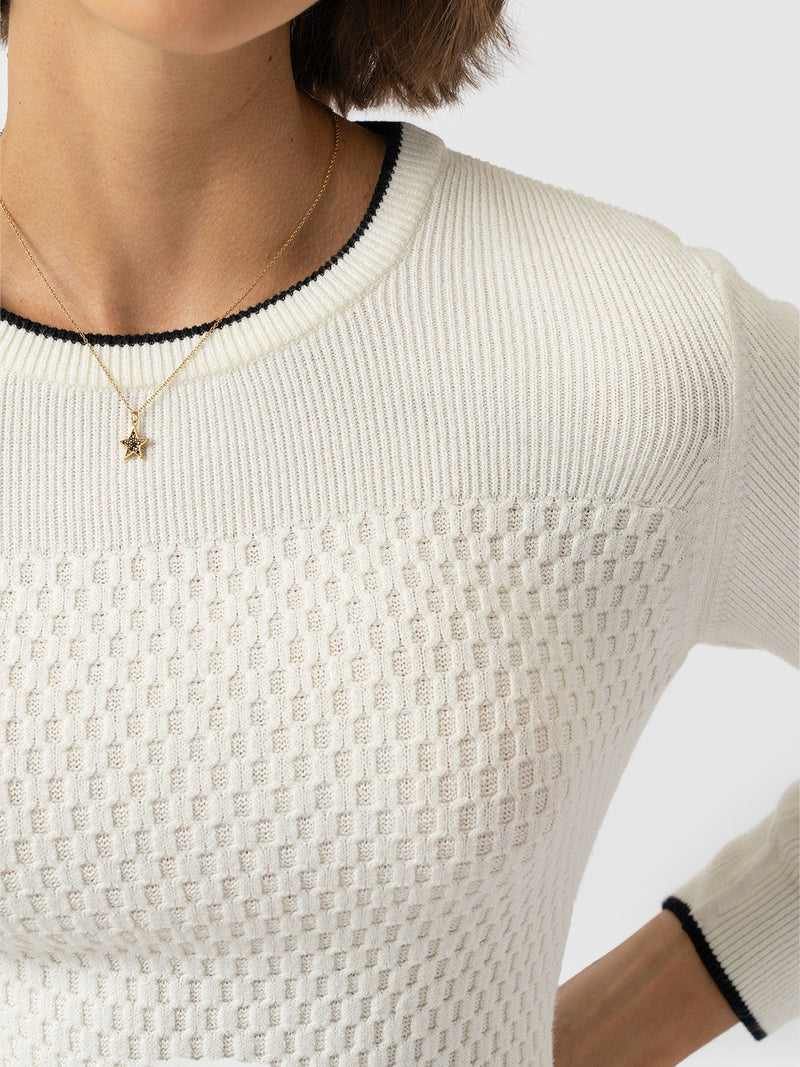 Honeycomb Rib Sweater Cream - Women's Sweaters | Saint + Sofia® USA