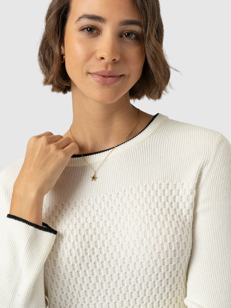 Honeycomb Rib Sweater Cream - Women's Sweaters | Saint + Sofia® USA