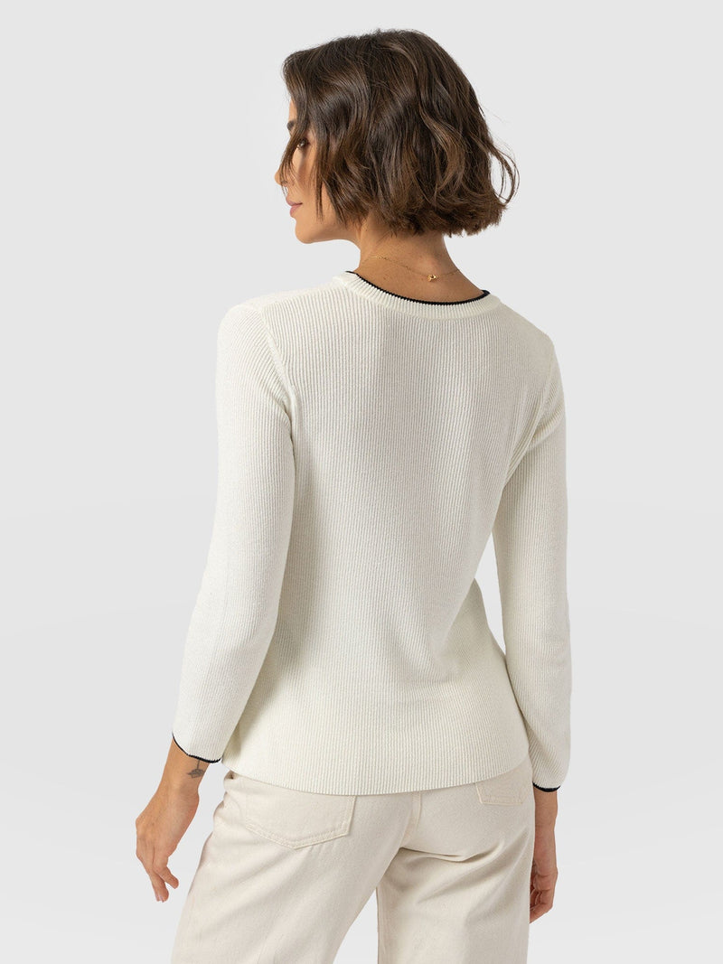 Honeycomb Rib Sweater Cream - Women's Sweaters | Saint + Sofia® USA