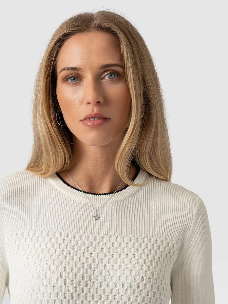 Honeycomb Rib Sweater Cream - Women's Sweaters | Saint + Sofia® USA