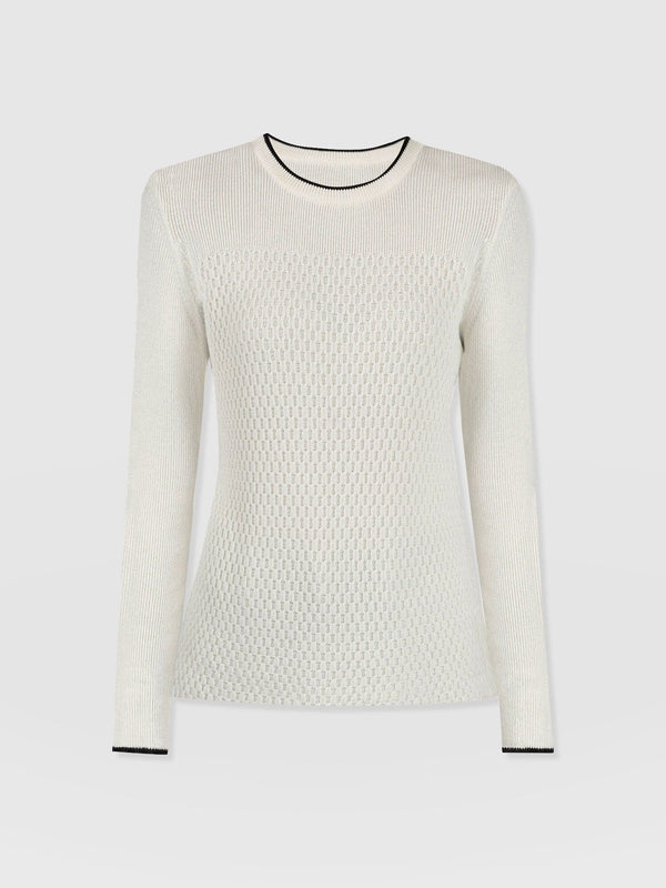 Honeycomb Rib Sweater Cream - Women's Sweaters | Saint + Sofia® USA