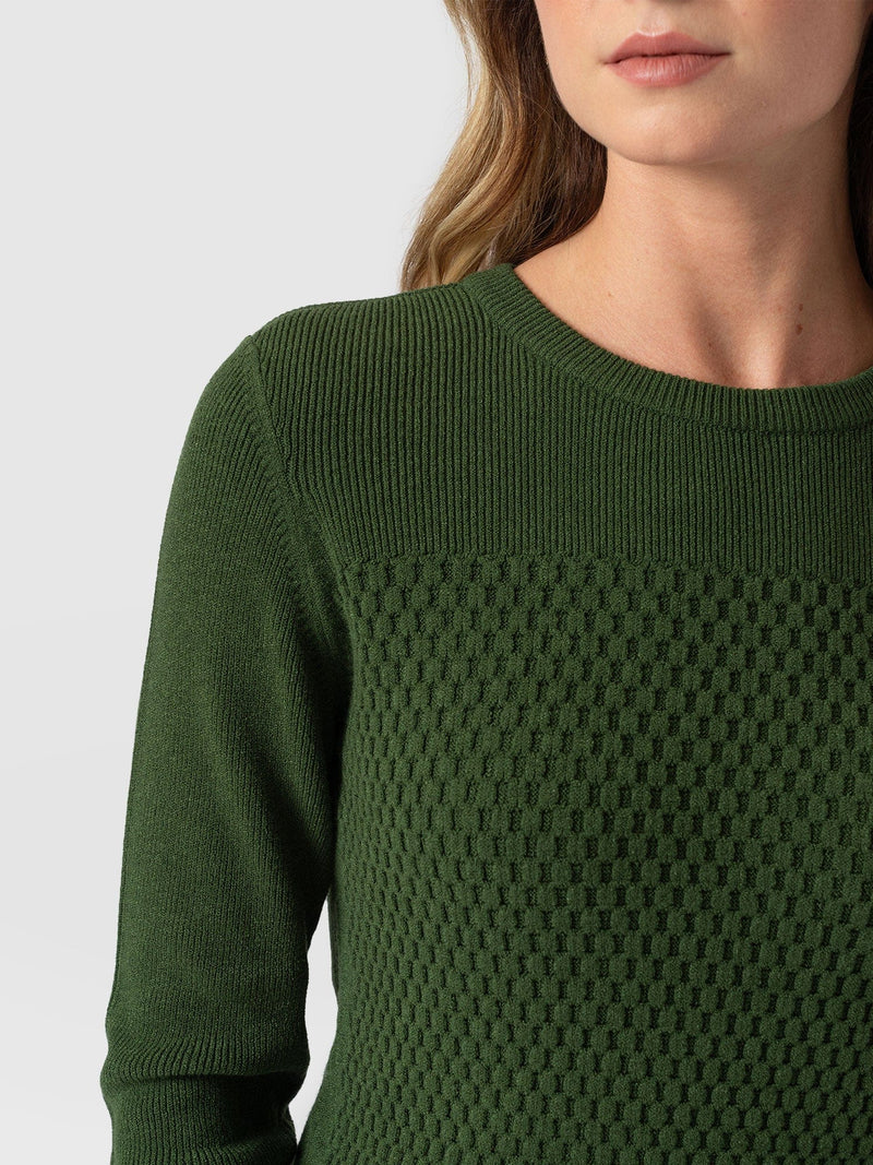 Honeycomb Rib Sweater Green - Women's Sweaters | Saint + Sofia® US