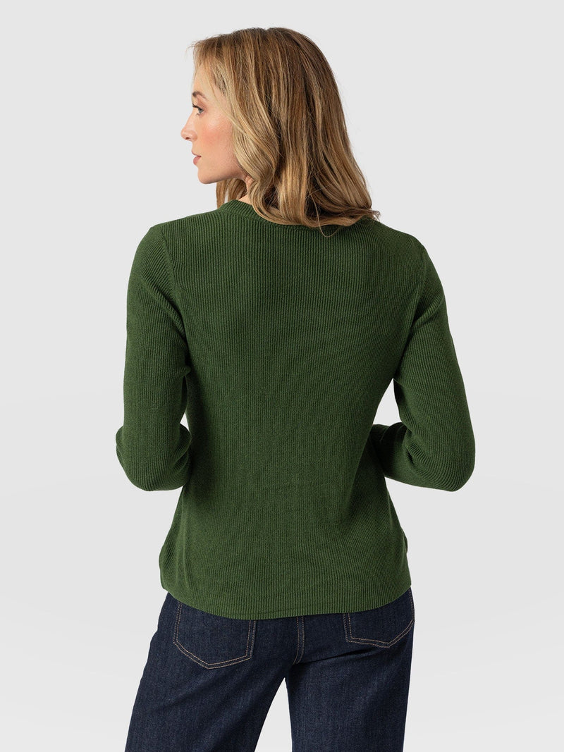 Honeycomb Rib Sweater Green - Women's Sweaters | Saint + Sofia® US