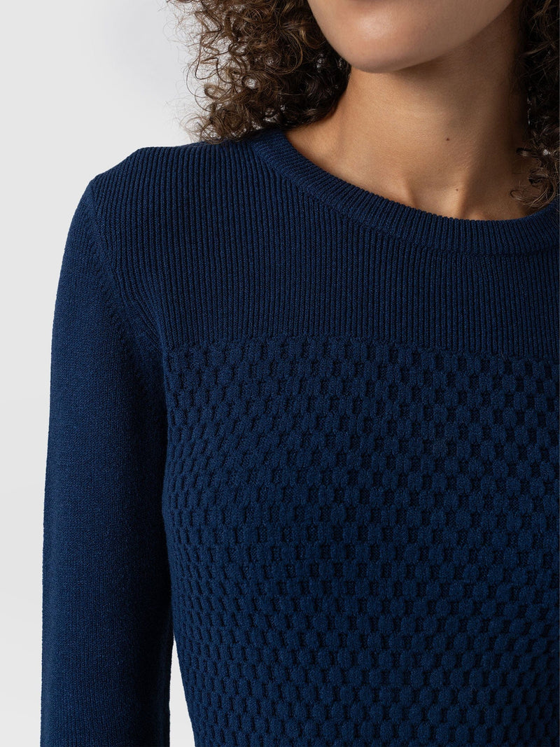 Honeycomb Rib Sweater Navy - Women's Sweaters | Saint + Sofia® US