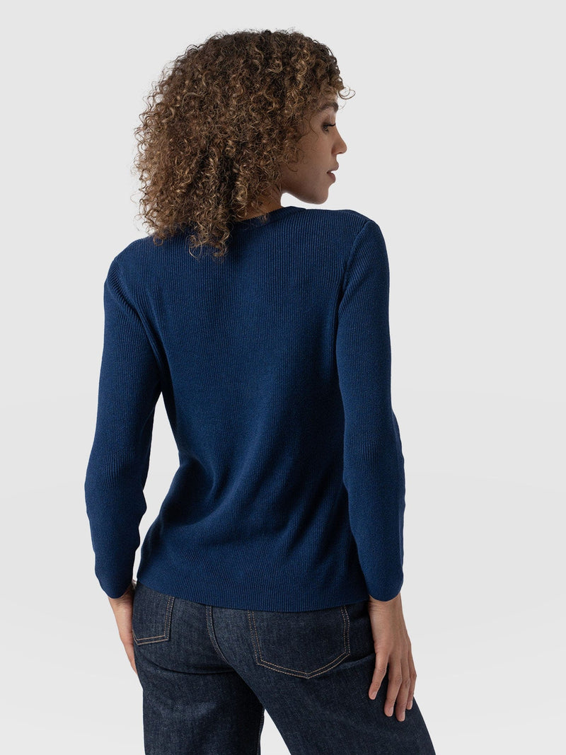 Honeycomb Rib Sweater Navy - Women's Sweaters | Saint + Sofia® US