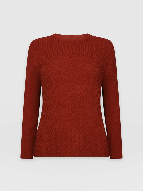 Honeycomb Rib Sweater Orange - Women's Sweaters | Saint + Sofia® US