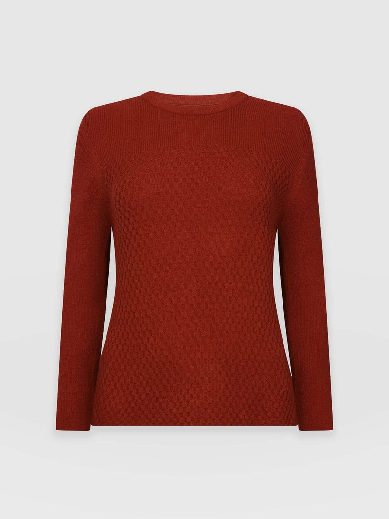 Honeycomb Rib Sweater Orange - Women's Sweaters | Saint + Sofia® US
