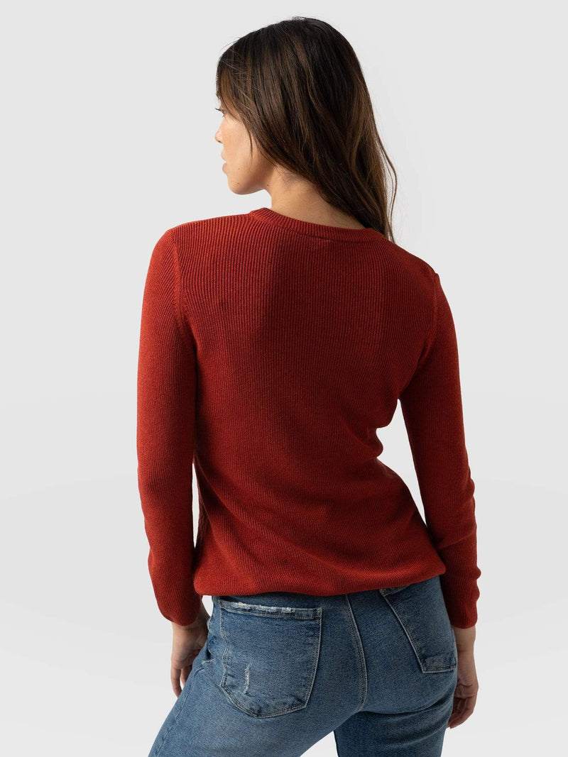 Honeycomb Rib Sweater Orange - Women's Sweaters | Saint + Sofia® US