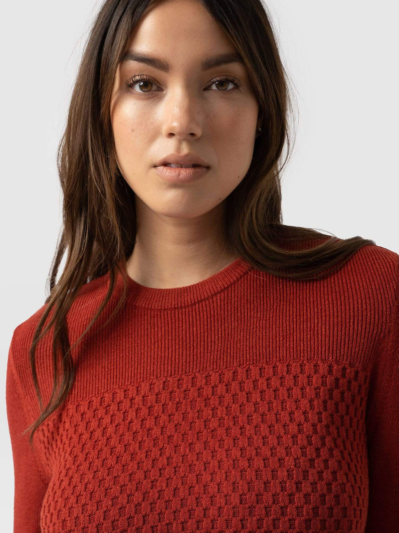 Honeycomb Rib Sweater Orange - Women's Sweaters | Saint + Sofia® US