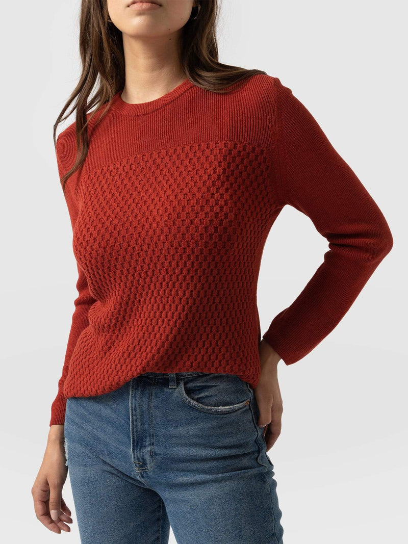 Honeycomb Rib Sweater Orange - Women's Sweaters | Saint + Sofia® US