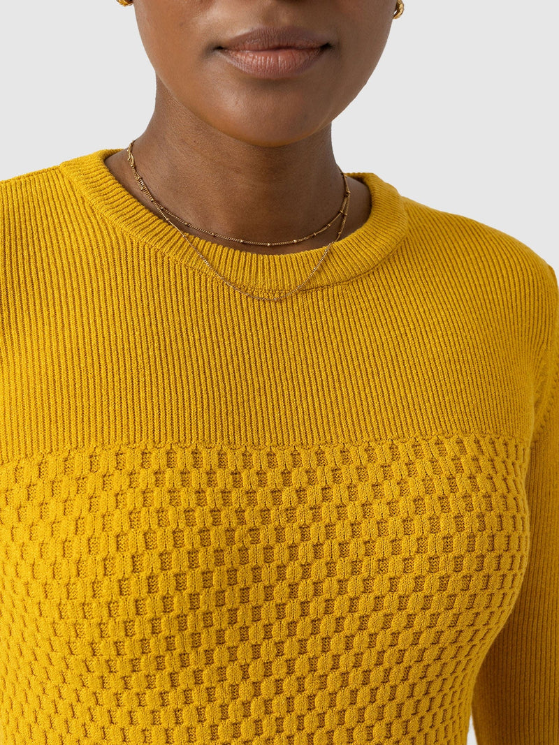 Honeycomb Rib Sweater Yellow - Women's Sweaters | Saint + Sofia® US