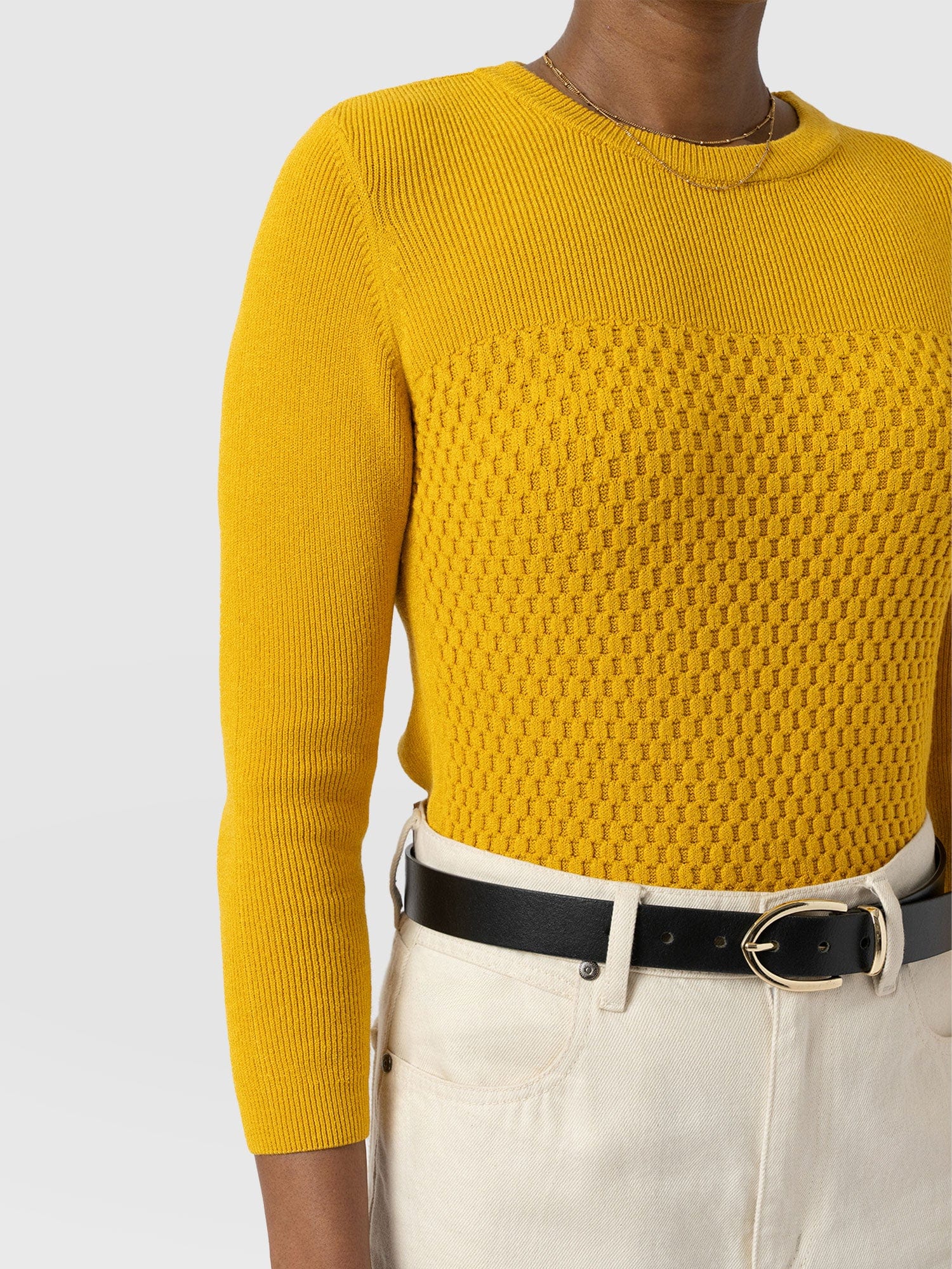Honeycomb Rib Sweater Yellow - Women's Sweaters | Saint + Sofia® US