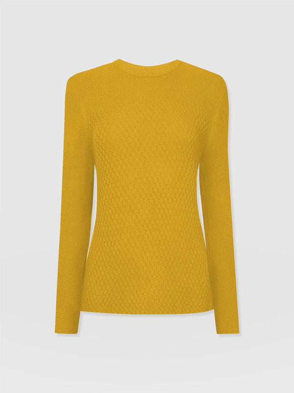 Honeycomb Rib Sweater Yellow - Women's Sweaters | Saint + Sofia® US