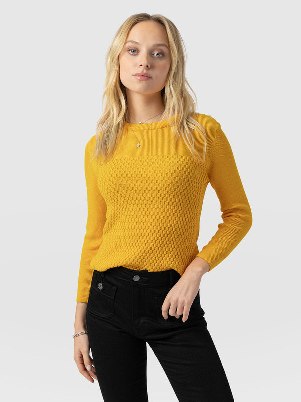 Honeycomb Rib Sweater Yellow - Women's Sweaters | Saint + Sofia® US