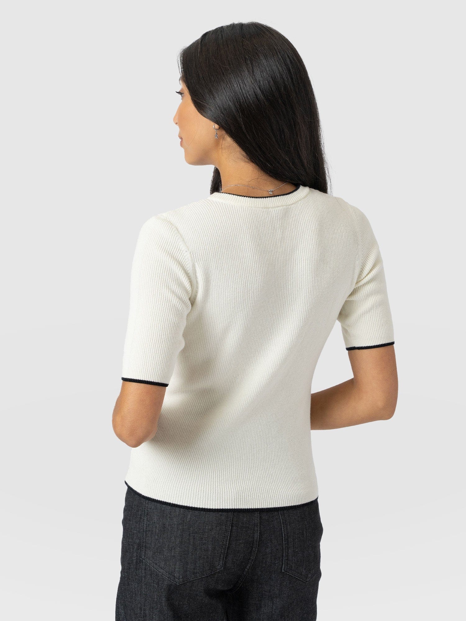 Honeycomb Short Sleeve Knit - Cream - Women's Knitwears | Saint + Sofia? USA