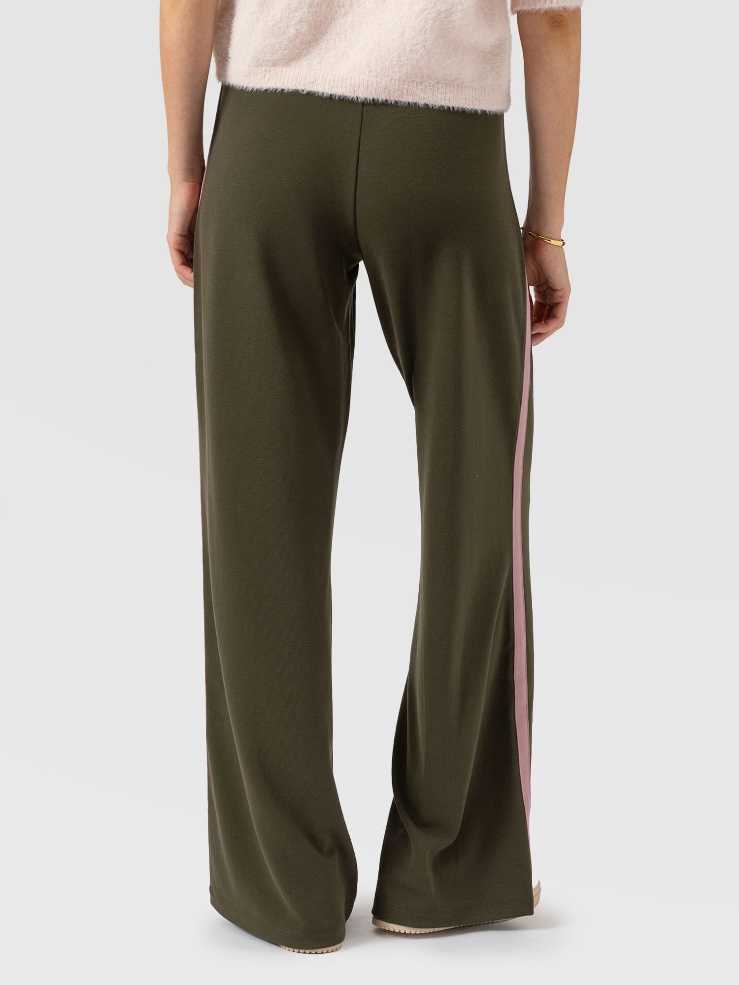Hoxton Straight Leg Pant - Khaki - Pink Stripe - Women's Pants | Saint and Sofia® USA