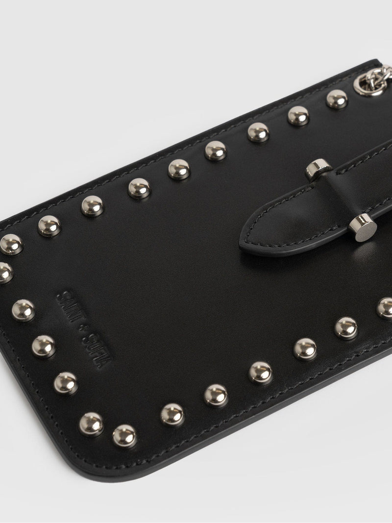 Hoxton Studded Phone Bag Black - Women's Phone Bag | Saint + Sofia® USA