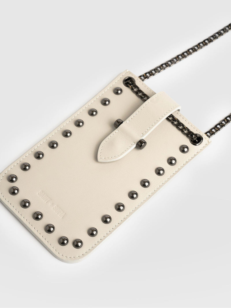 Hoxton Studded Phone Bag Cream - Women's Phone Bag | Saint + Sofia® USA