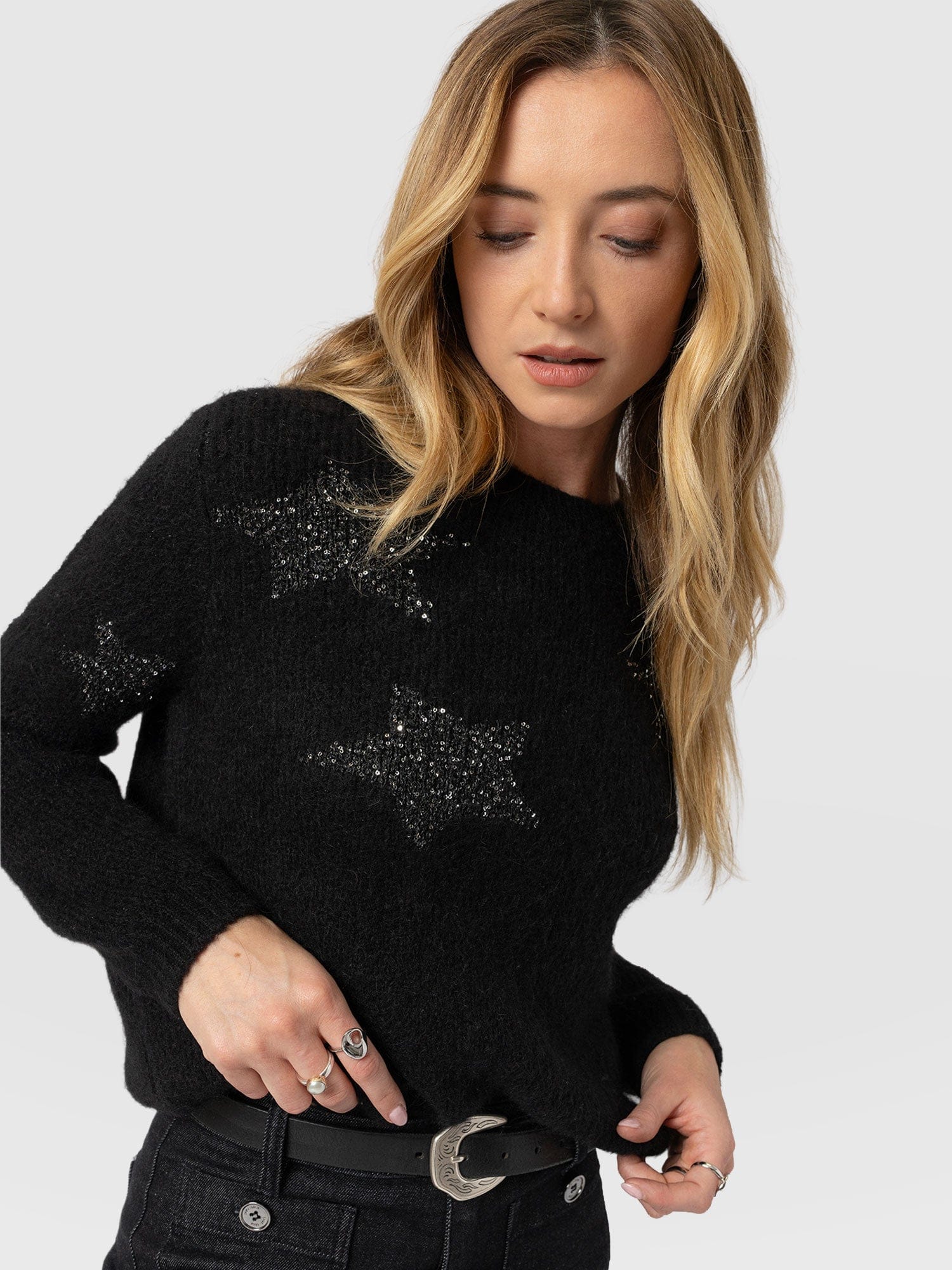 Indy Star Sweater - Black - Women's Sweaters | Saint + Sofia® USA