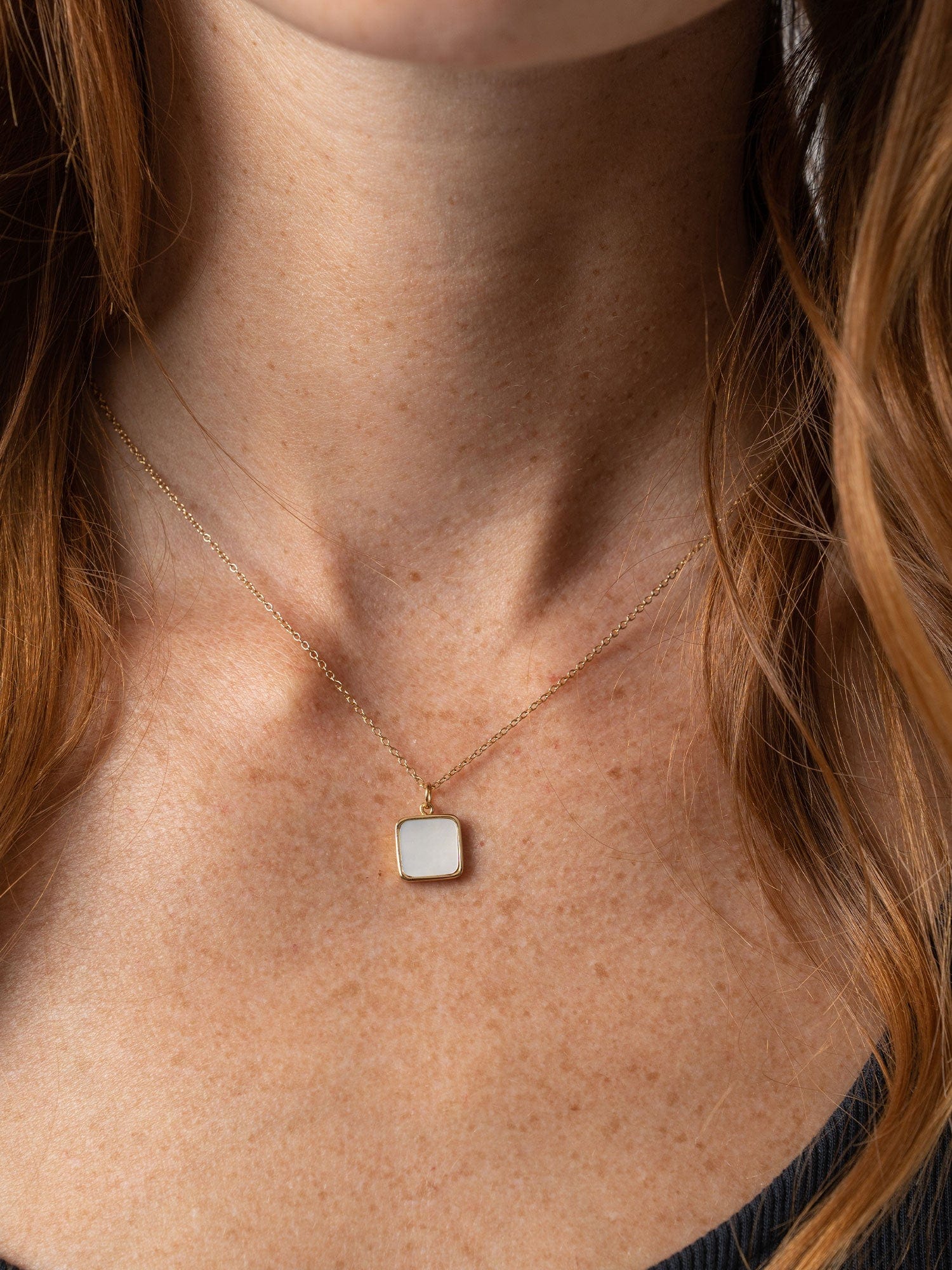 Iridescence Square Charm Necklace Gold - Women's Jewellery | Saint + Sofia® USA
