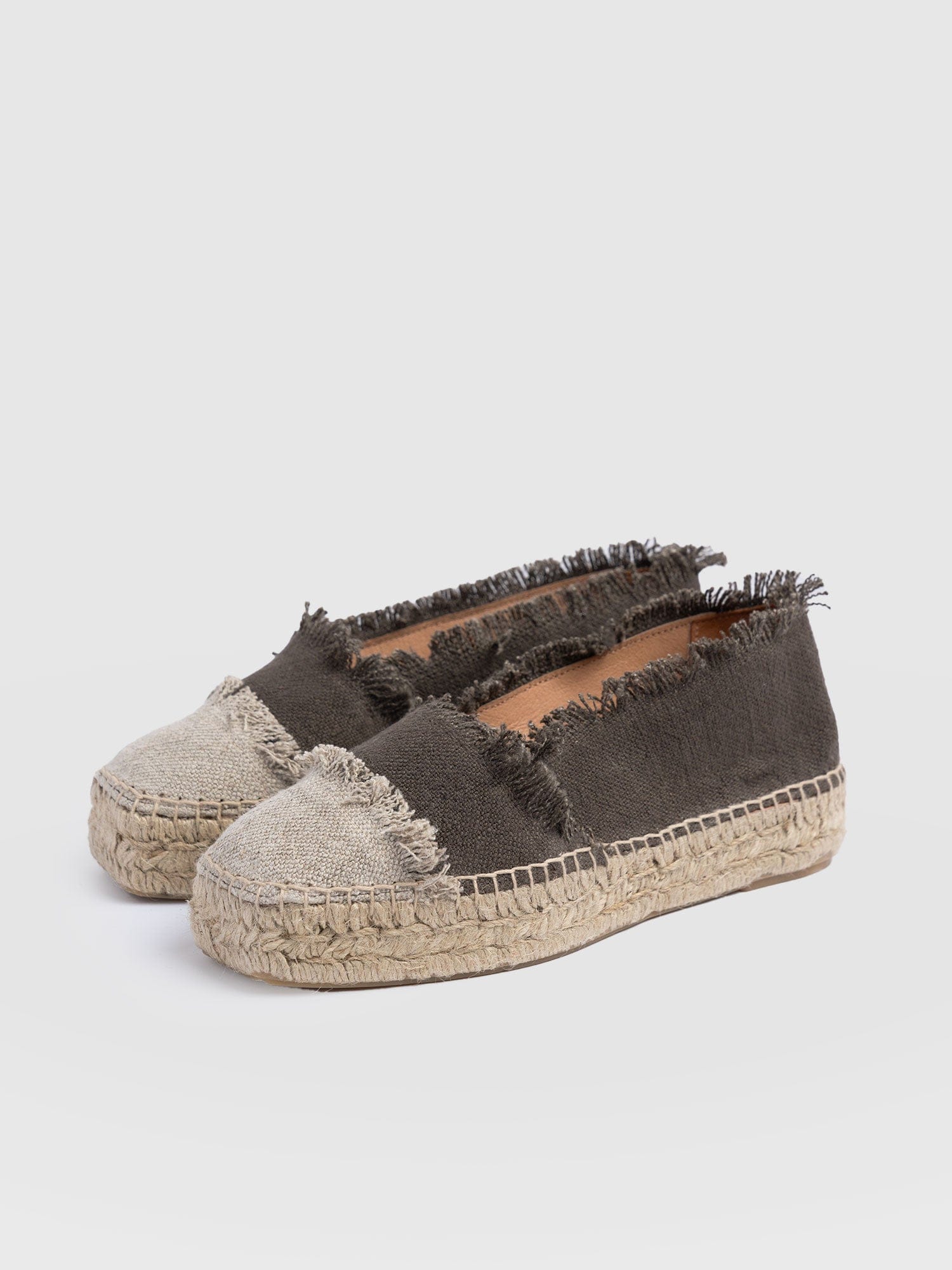 Ivy Frayed Espadrille Pumps - Khaki - Women's Shoes | Saint + Sofia® USA