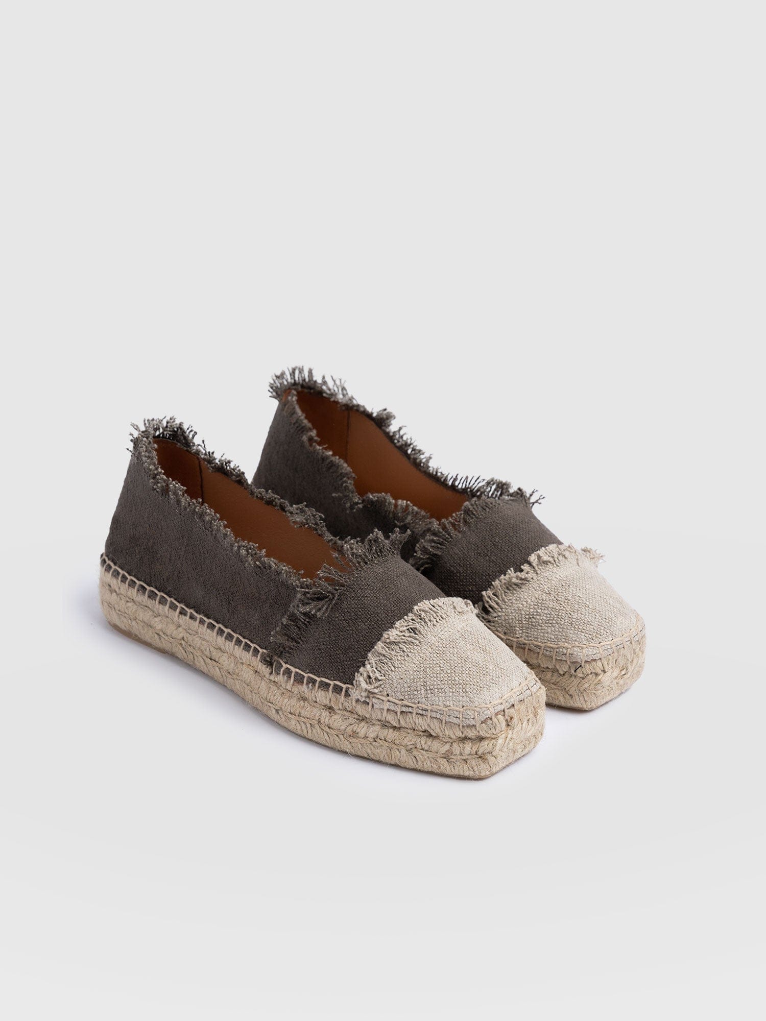 Ivy Frayed Espadrille Pumps - Khaki - Women's Shoes | Saint + Sofia® USA