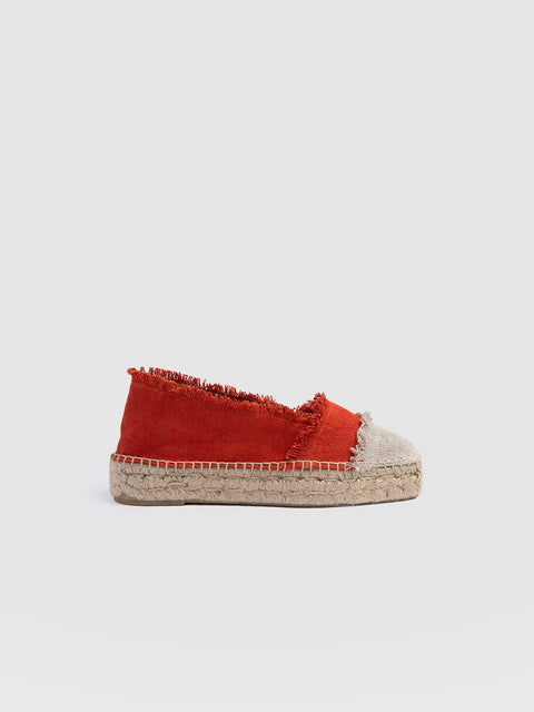 Ivy Frayed Espadrille Pumps - Orange - Women's Sandals | Saint + Sofia® USA
