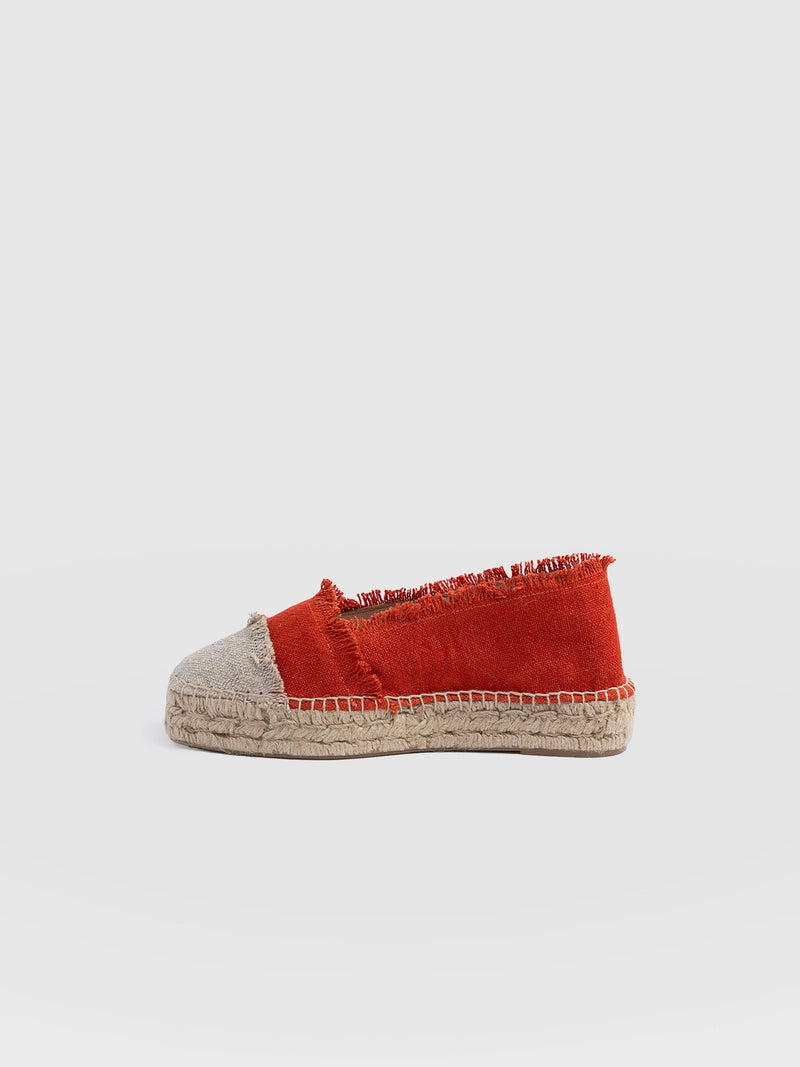 Ivy Frayed Espadrille Pumps - Orange - Women's Sandals | Saint + Sofia® USA