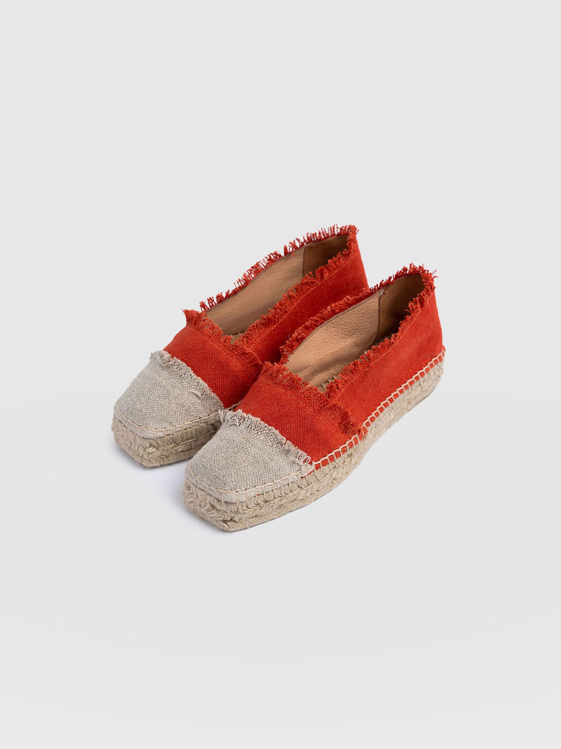 Ivy Frayed Espadrille Pumps - Orange - Women's Sandals | Saint + Sofia® USA