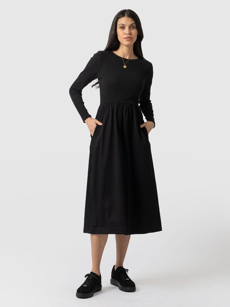 Ivy Full Skirt Dress Black - Women's Dresses | Saint + Sofia® USA