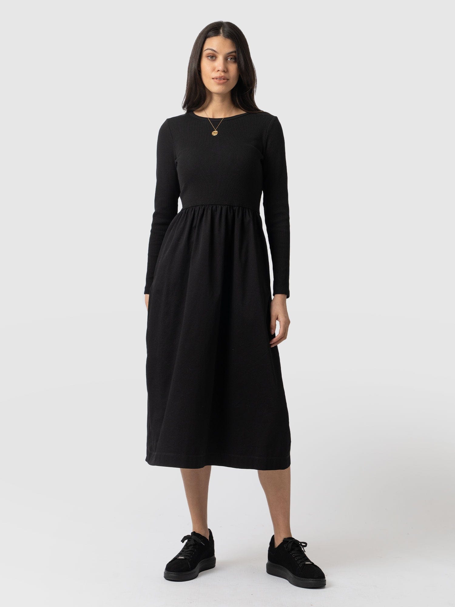 Ivy Full Skirt Dress Black - Women's Dresses | Saint + Sofia® USA