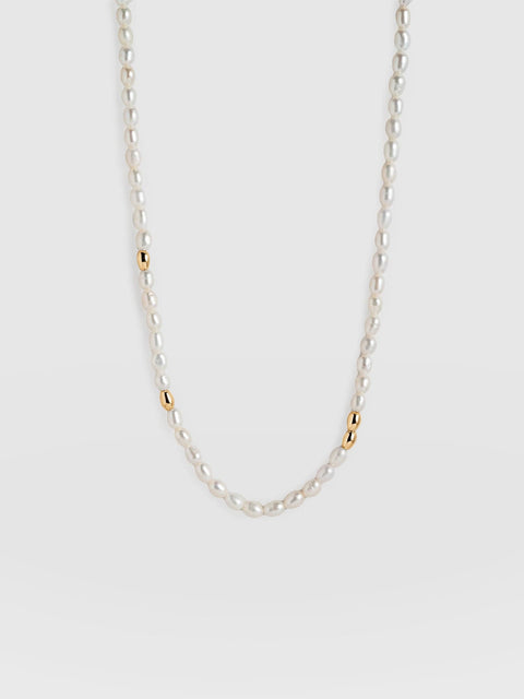 Jacqueline Pearl Necklace Gold - Women's Jewellery | Saint + Sofia® USA