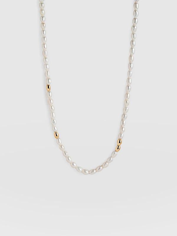 Jacqueline Pearl Necklace Gold - Women's Jewellery | Saint + Sofia® USA