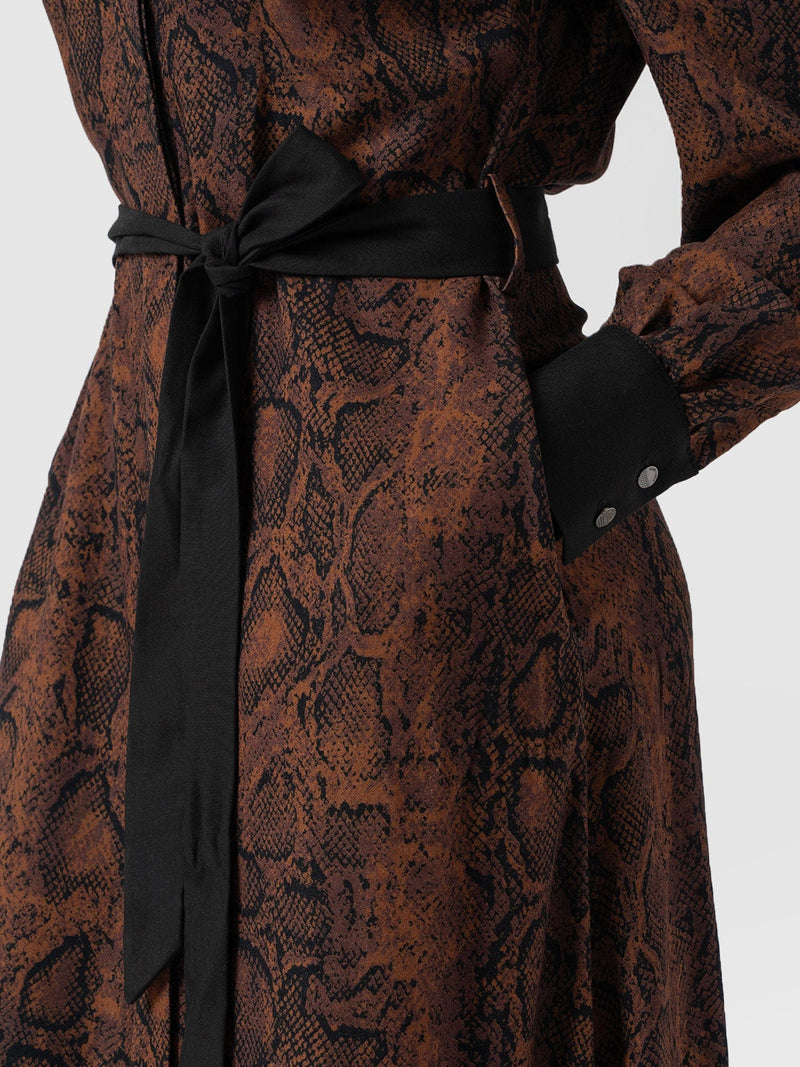 Jacqueline Shirt Dress Brown Snake - Women's Dresses | Saint + Sofia® US