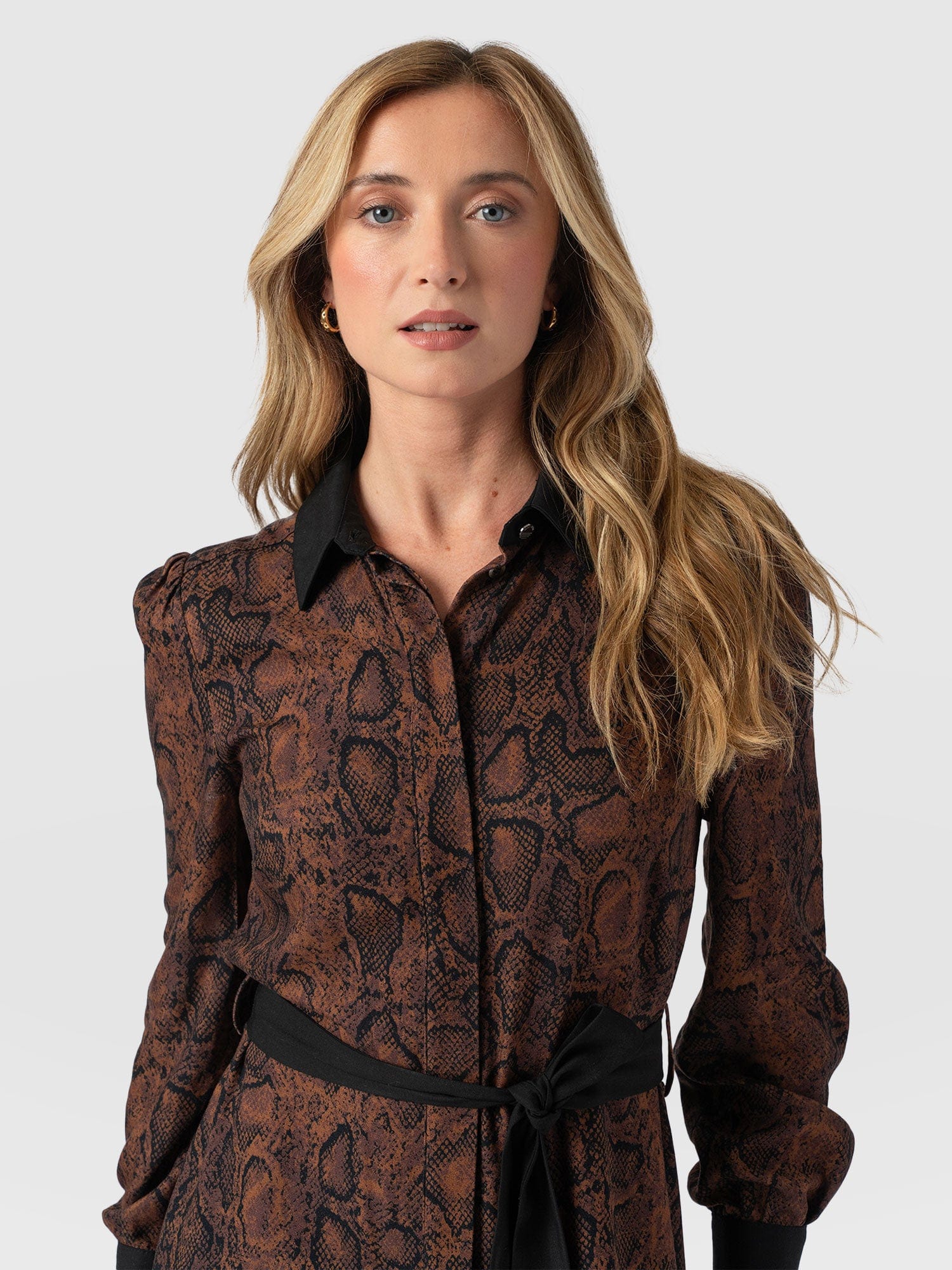 Jacqueline Shirt Dress Brown Snake - Women's Dresses | Saint + Sofia® US