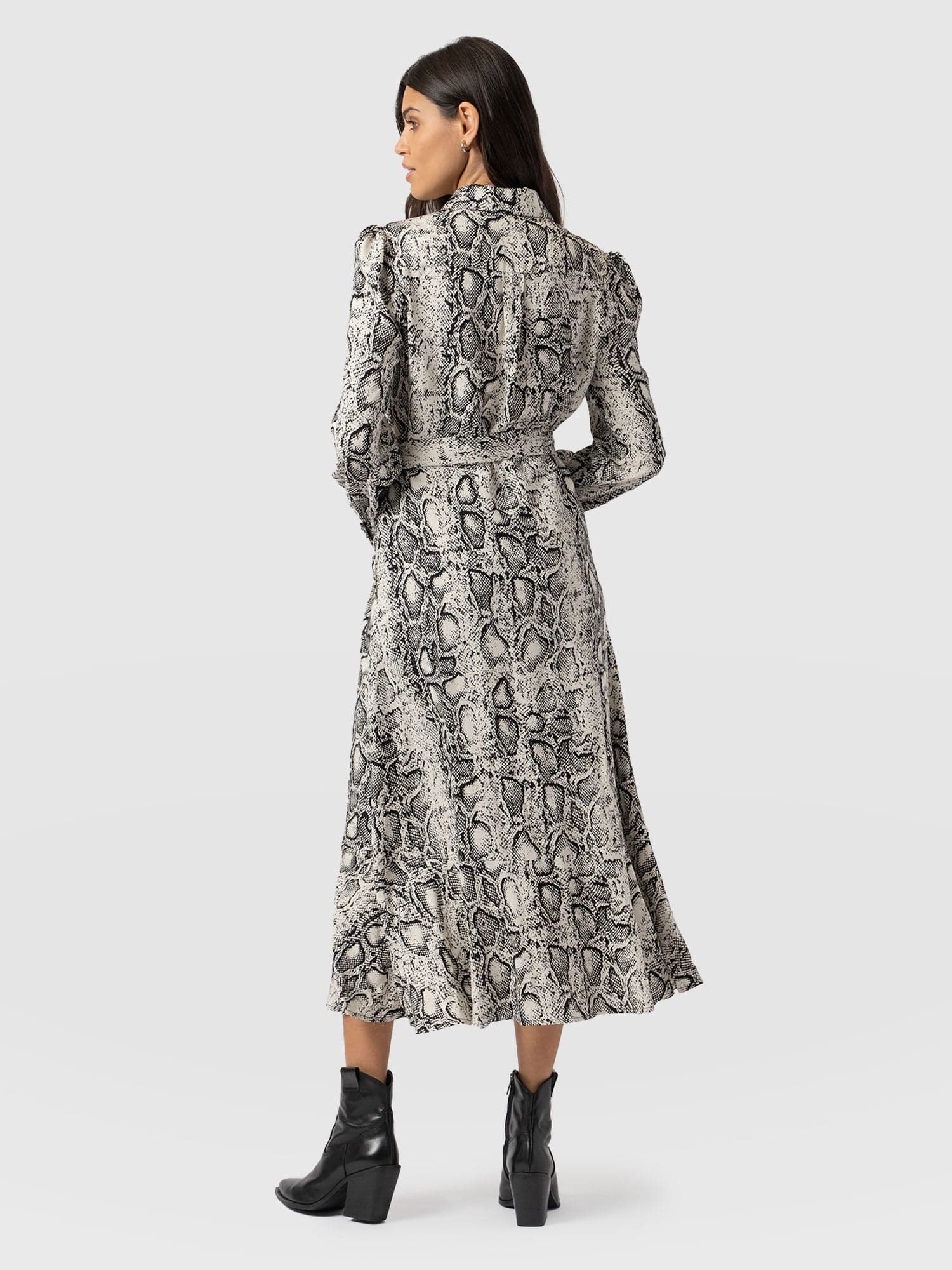 Jacqueline Shirt Dress Cream Snake - Women's Dresses | Saint + Sofia® US