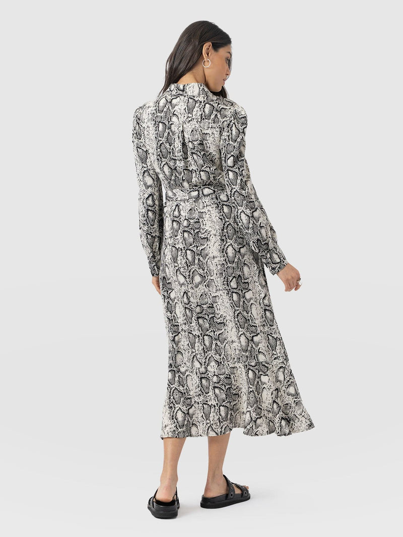Jacqueline Shirt Dress Cream Snake - Women's Dresses | Saint + Sofia® US
