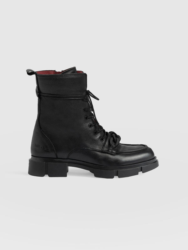 Jagger Chain Boot Black - Women's Leather Boots | Saint + Sofia® USA