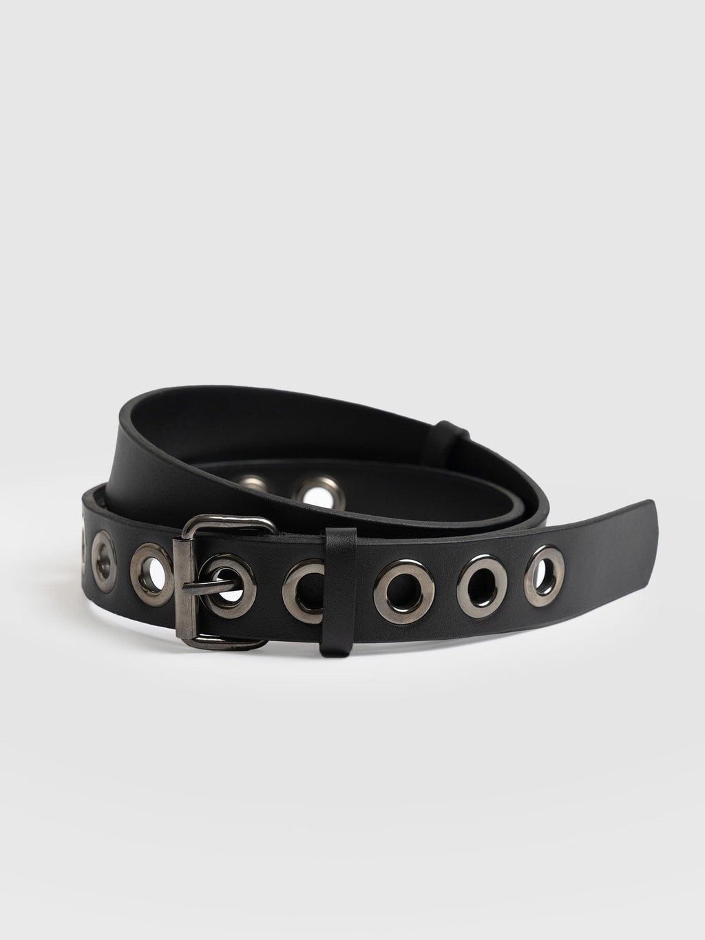 Jagger Eyelet Belt Black - Leather Belts