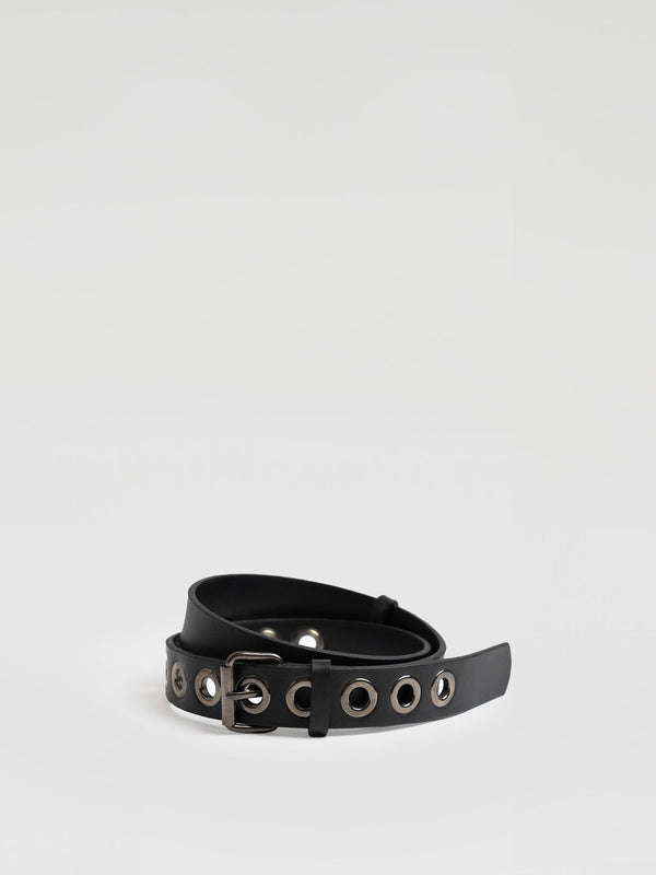 Jagger Eyelet Belt Black - Leather Belts | Saint + Sofia® USA