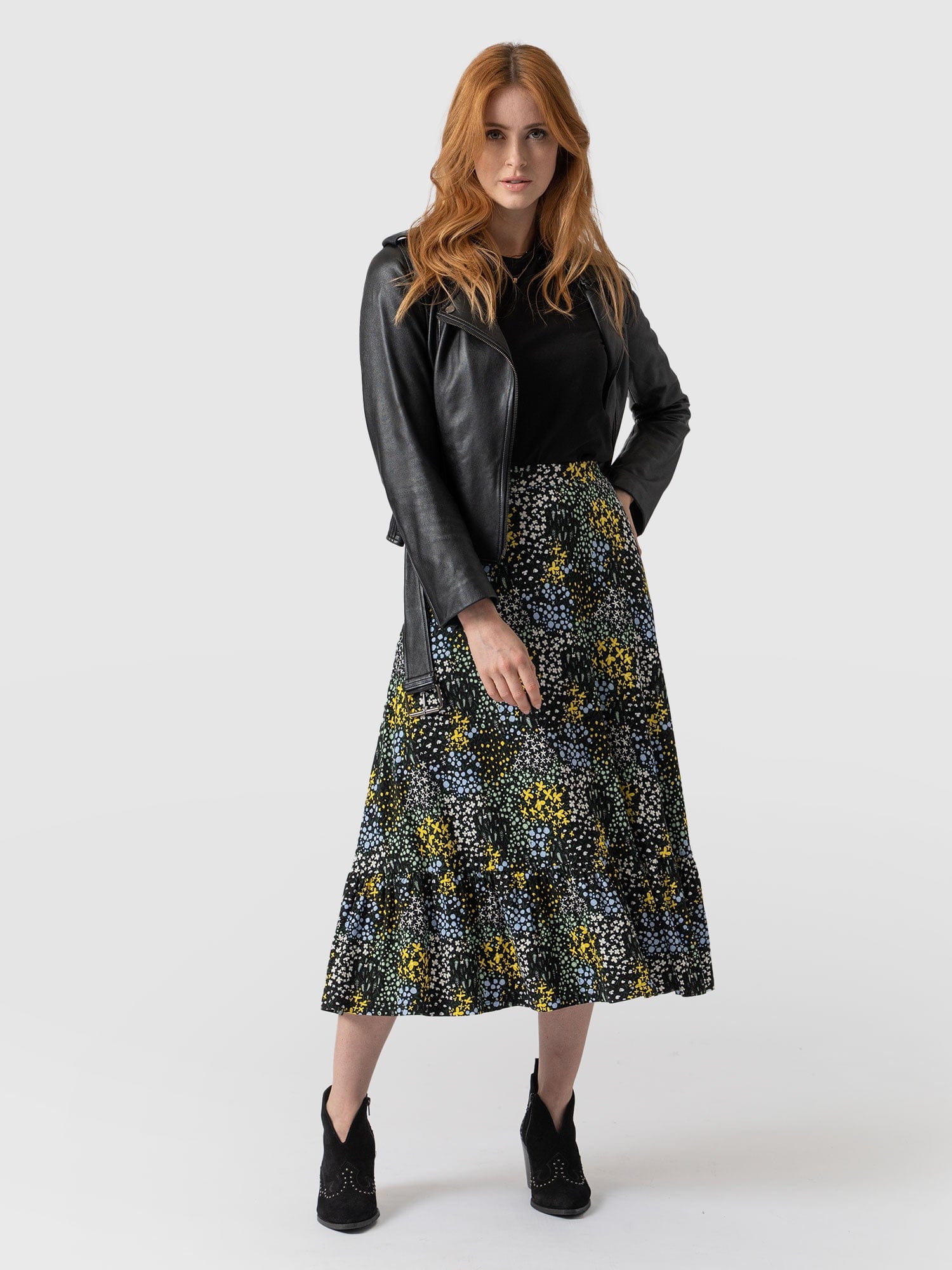 Women's print 2024 midi skirts