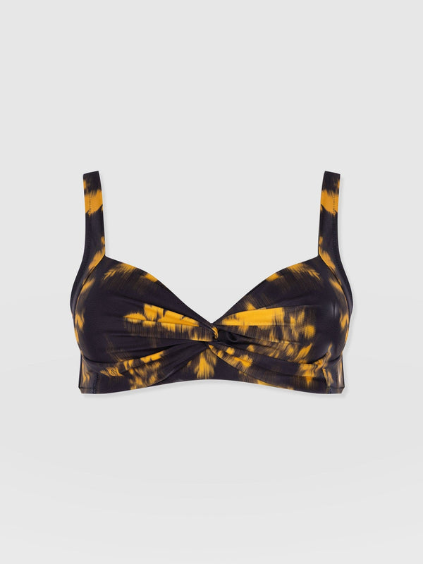 Jesse Twist Front Bikini Top - Yellow Fade Floral - Women's Swimwear | Saint + Sofia® USA