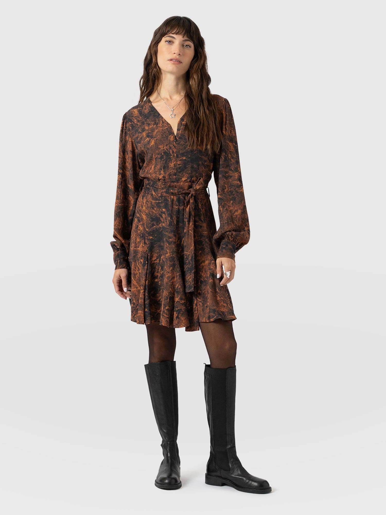 Joselyn Mini Dress - Brown Marble - Women's Dresses | Saint + Sofia® USA