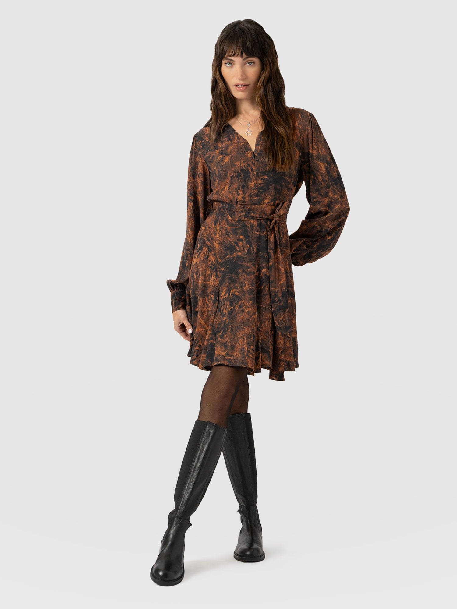 Joselyn Mini Dress - Brown Marble - Women's Dresses | Saint + Sofia® USA