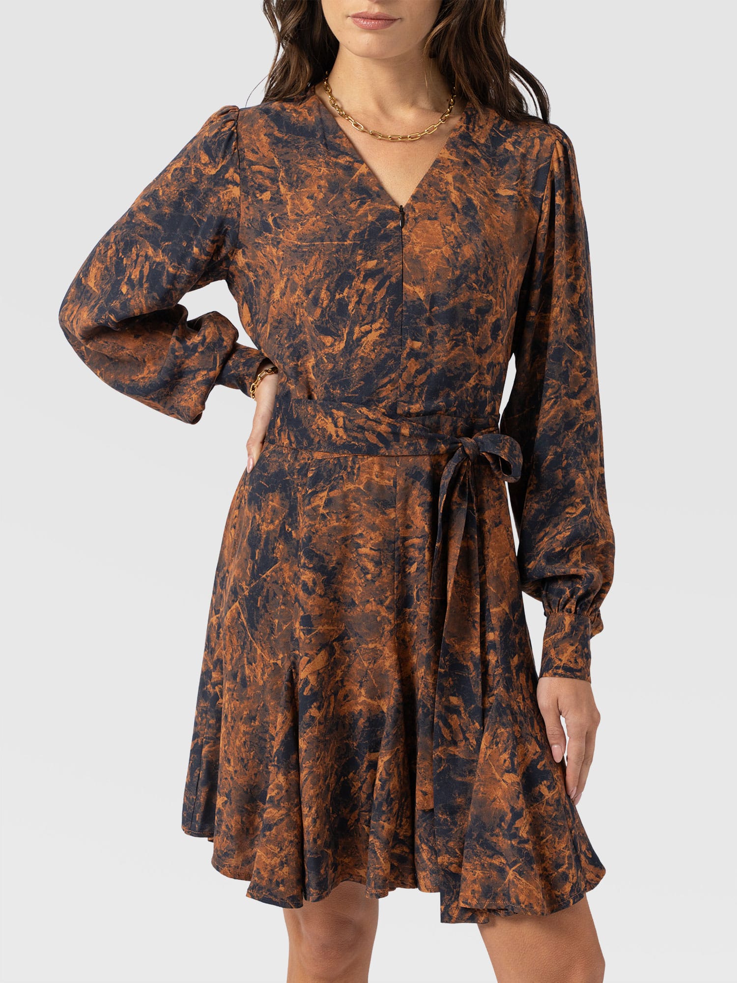 Joselyn Mini Dress - Brown Marble - Women's Dresses | Saint + Sofia® USA