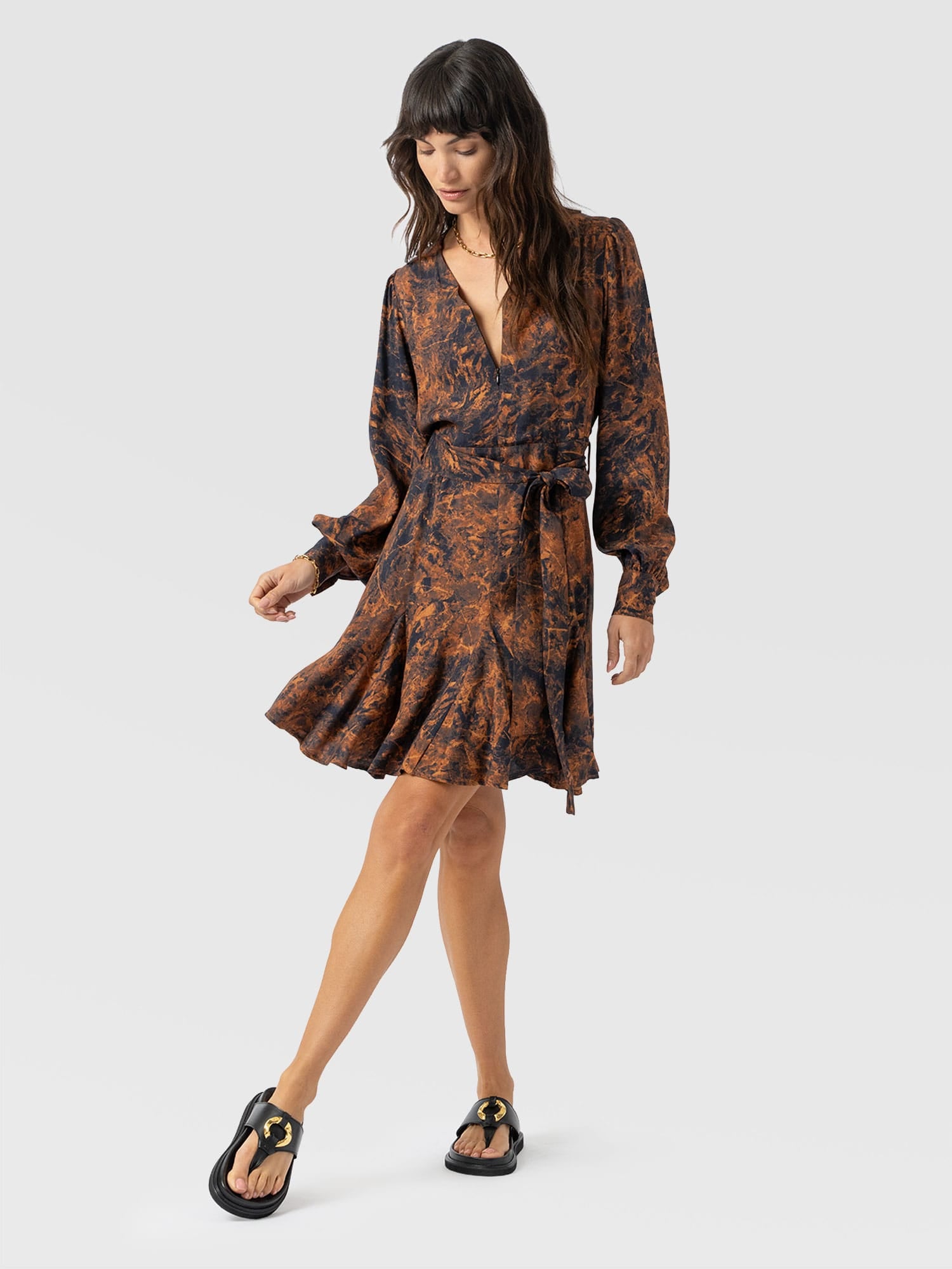 Joselyn Mini Dress - Brown Marble - Women's Dresses | Saint + Sofia® USA