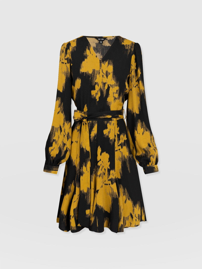 Joselyn Mini Dress Yellow Fade Floral - Women's Dresses | Saint + Sofia® US