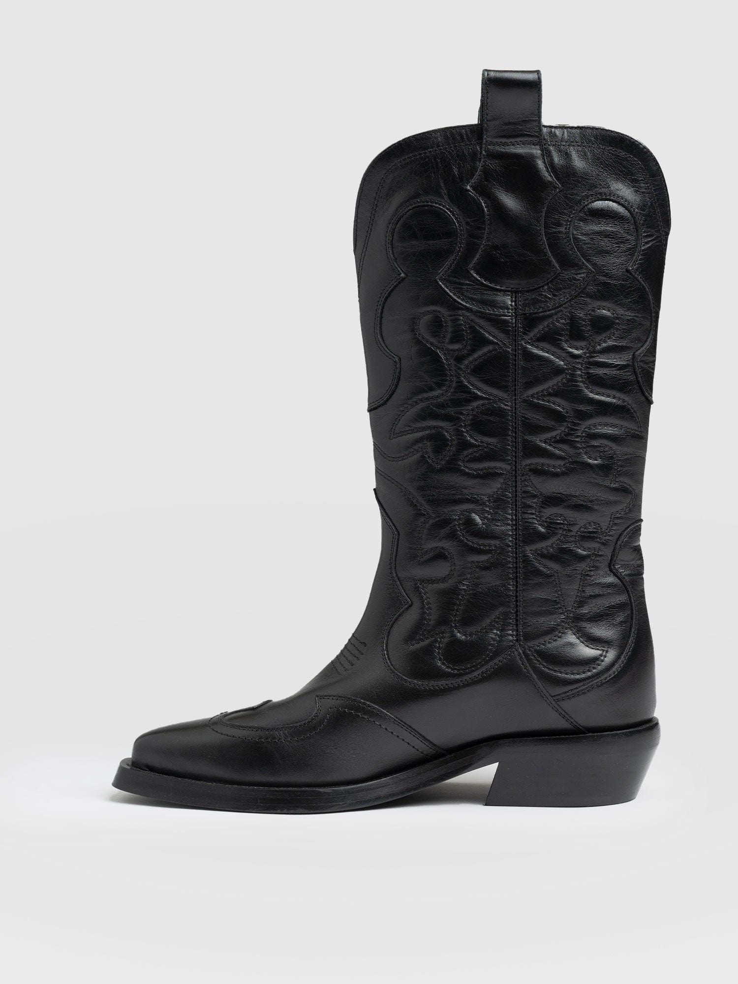 Kansas Western Boot Black - Women's Leather Boots | Saint + Sofia® USA